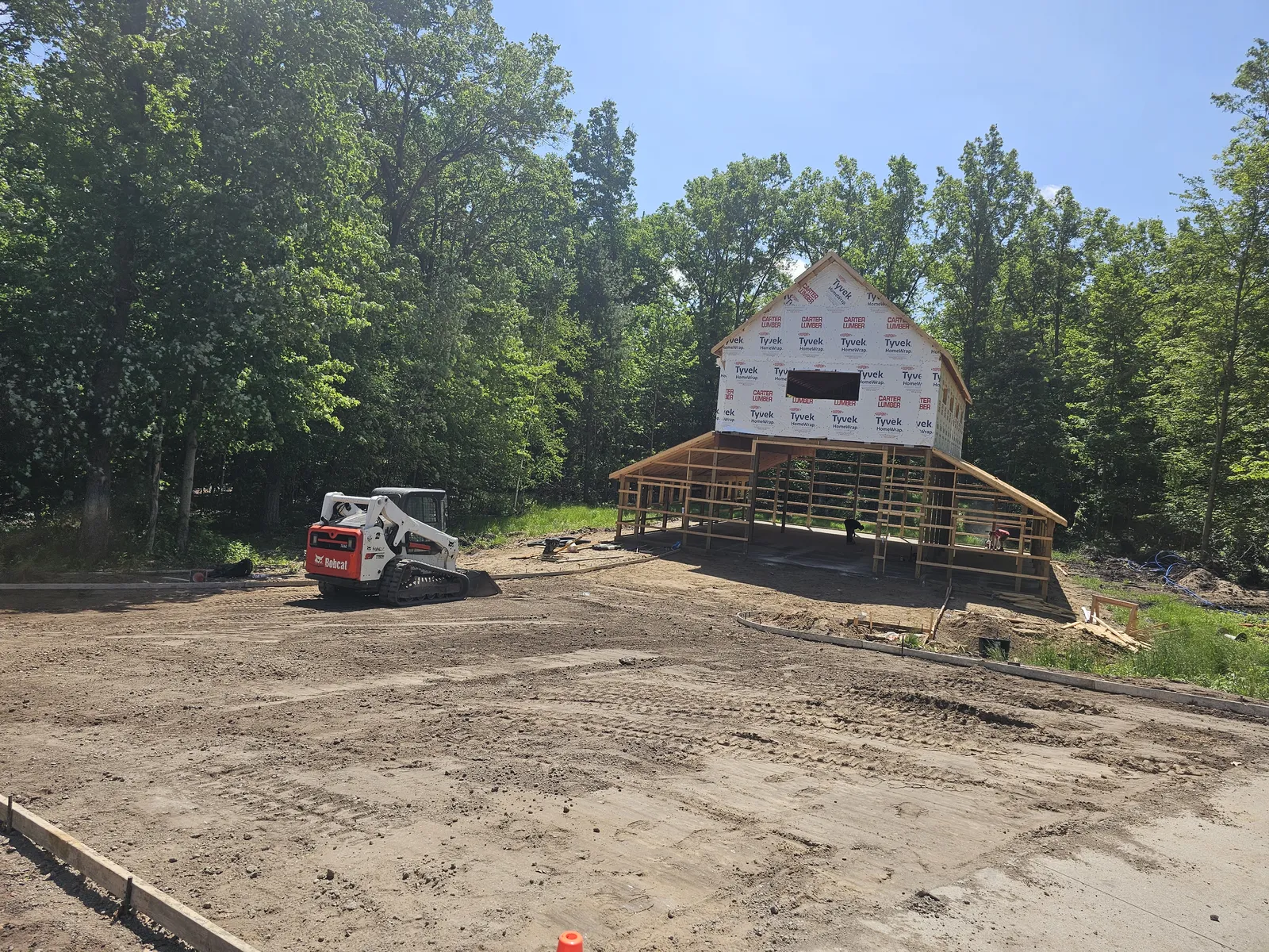 Site prep and base grading at a new-home concrete project
