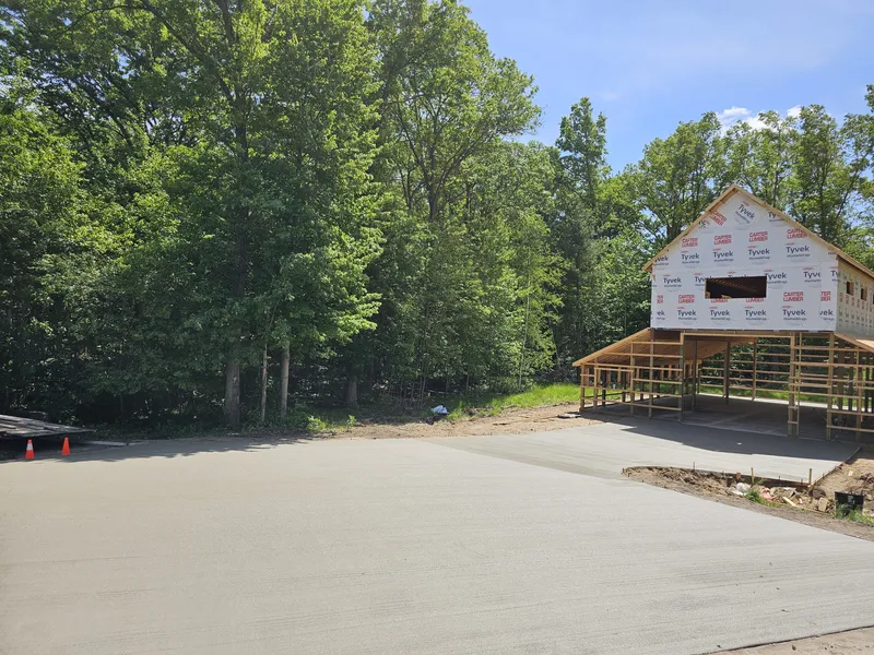 Concrete slab and approach poured at a new construction home